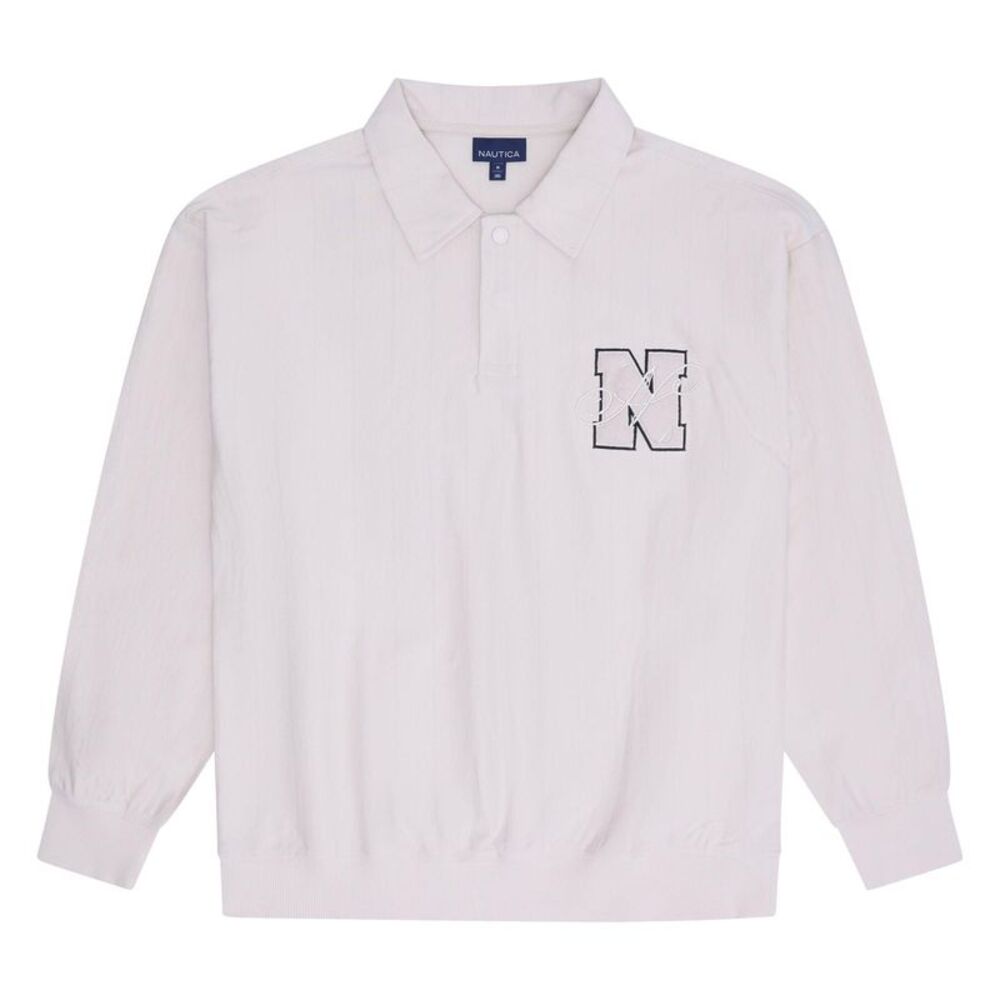 Nautica Mens Colson Collared Sweatshirt / Ivory